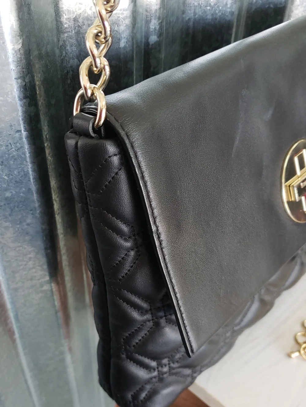 Beautiful kate spade Black Quilted & Smooth Leather Crossbody with Gold Hardware